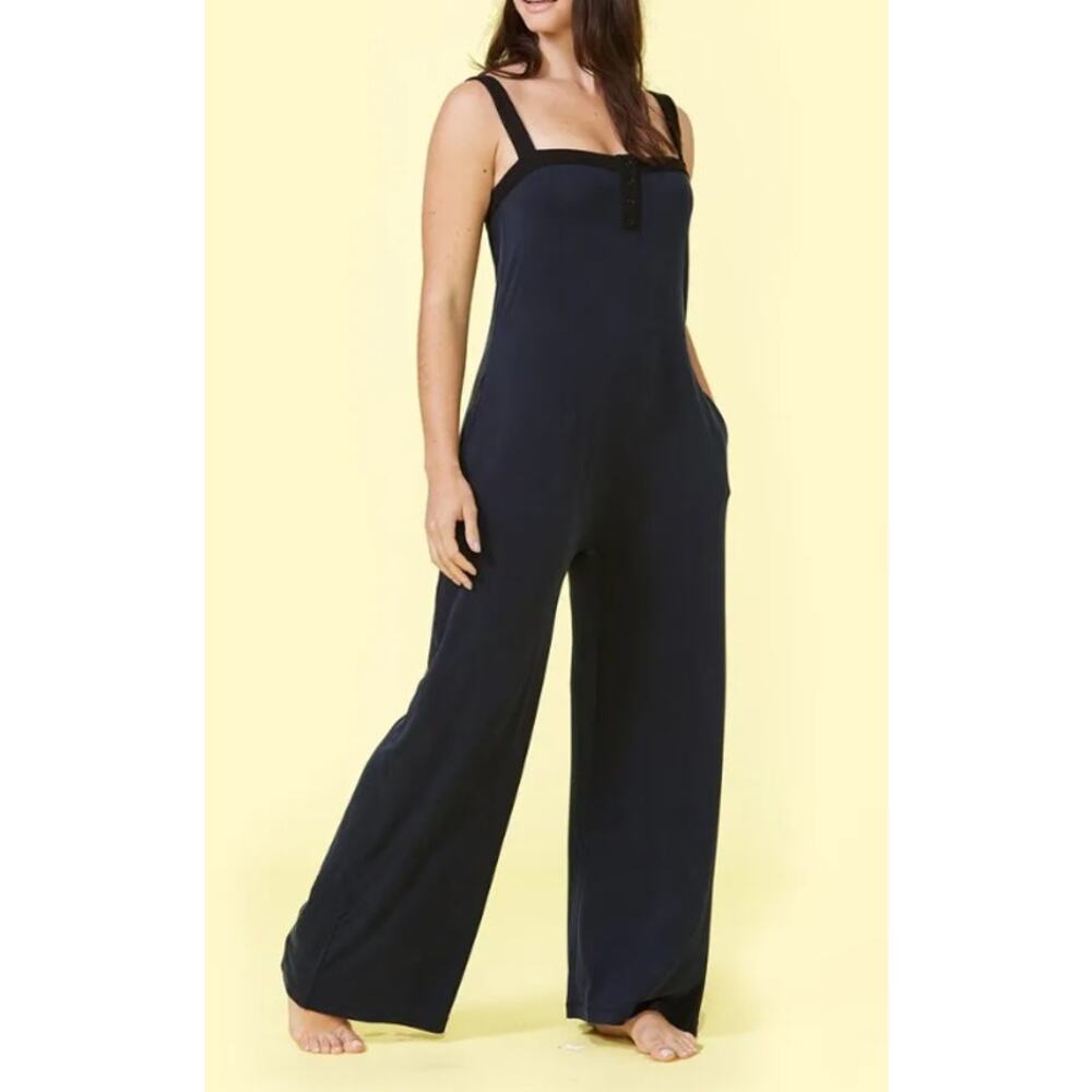 Summersalt Jumpsuit 24 Hour Wide Leg Black Travel Loungewear Relaxation Summer
